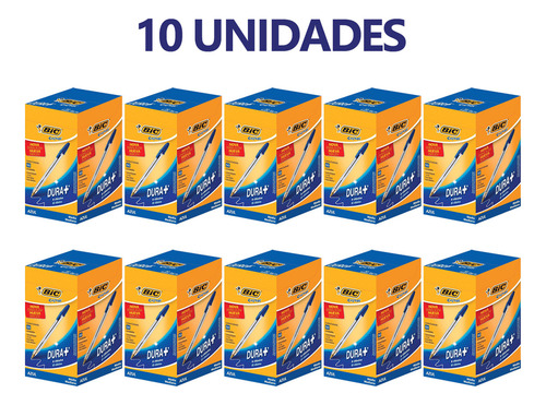 Caneta Esferográfica Bic 1.0mm Azul 10 Caixas Com 50 Unid