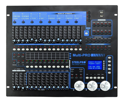 Consola Dmx Profesional 1024 Mini Pearl Multipro By Steelpro Color Negro
