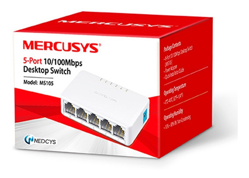 Imagen 2 de 2 de Switch Mercusys Ms108 8 Puertos 10/100mbps