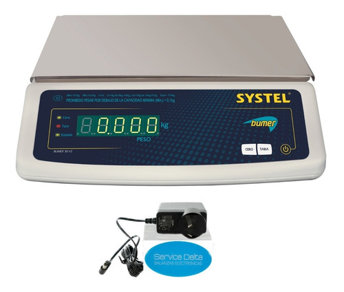 Balanza Systel Bumer 31 Kg C/bateria Industria Y Gastronomia Digital Service Delta