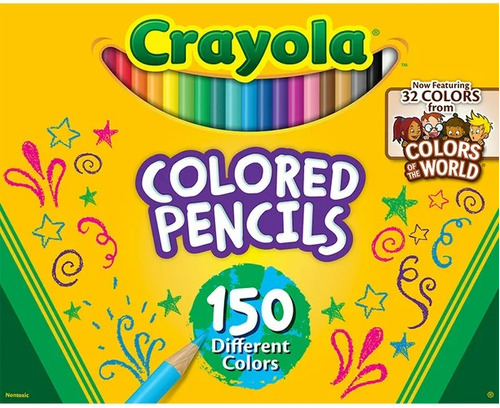 Crayola 150 Lápices De Colores, Incluye 32 Tonos De Piel