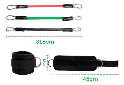 Bandas Elasticas X 3 De Goma Con Tobilleras Ejercicios
