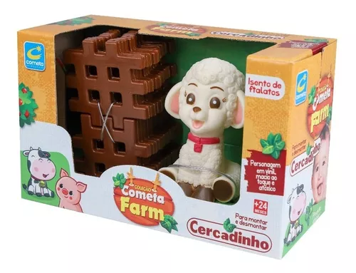 Brinquedo Educativo Peças Grande Montar + Bichinho Borracha