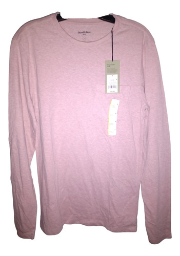 Playera De Hombre Goodfellow Pink Talla S, Manga Larga