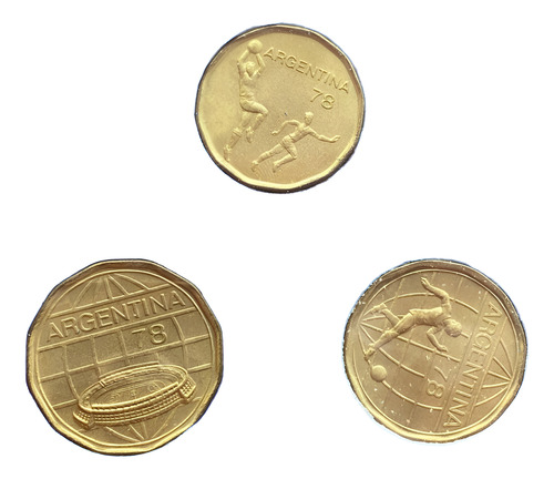 Argentina - Blister D 3 Monedas Mundial De Fútbol 1978,