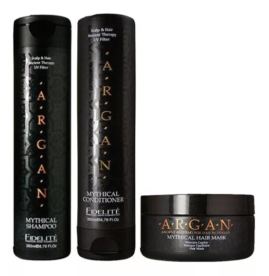 Kit Shampoo Acondicionador Mascara Mythical Argan Fidelite