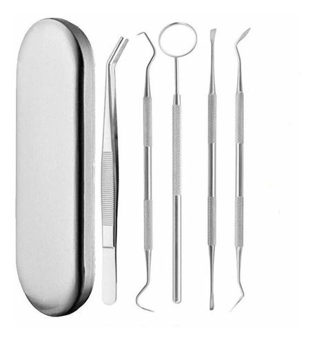 Kit Limpieza Dental 5 Piezas De Acero Inoxidable