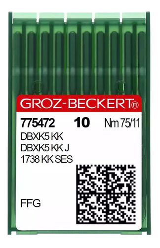 20 Agujas Groz-beckert® Dbxk5 Kk (bordar 3d) - 75/11,ffg