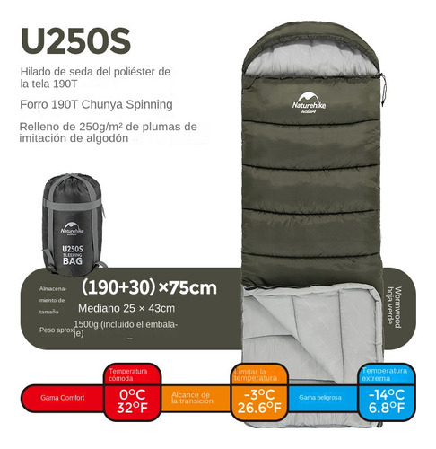 Saco De Dormir Com Capuz Em Forma De U Para Naturehike