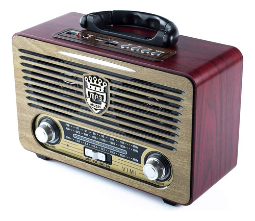 Bocina Retro Vintage Recargable Mp3 Usb Bluetooth Radio Fm