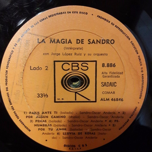 Sin Tapa Disco Sandro La Magia M0