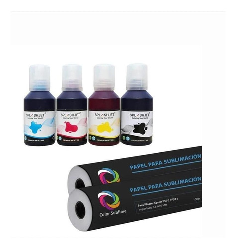 Tinta Sublimacion P/epson F170/570 Cymk +2 Rollos Papel 61cm