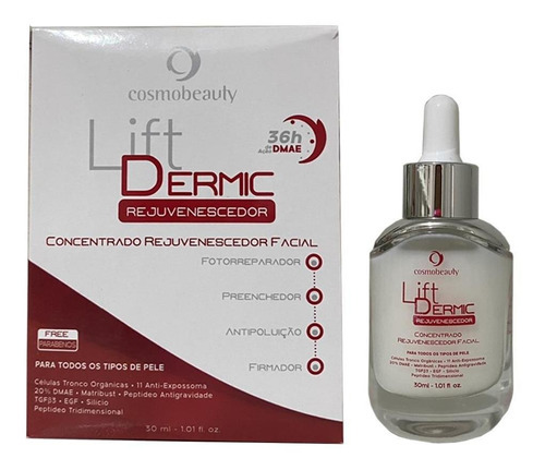 Lift Dermic Rejuvenescedor Facial Cosmobeauty Momento de aplicação Dia/Noite Tipo de pele Todo tipo de pele