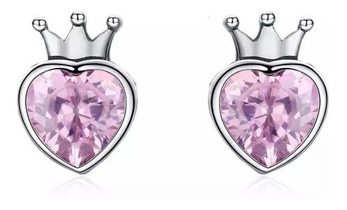 Aretes Topos De Plata Para Mujer Con Forma De Corazon