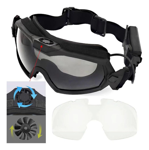 Hanstrong Gear Airsoft Goggles Anti Fog With Fan And Interch