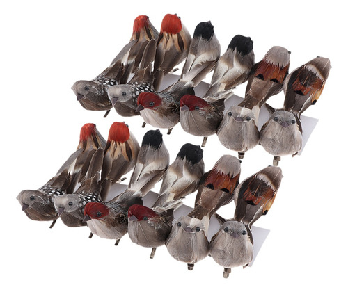 24 Piezas De Plumas De Navidad Artificiales Pájaros