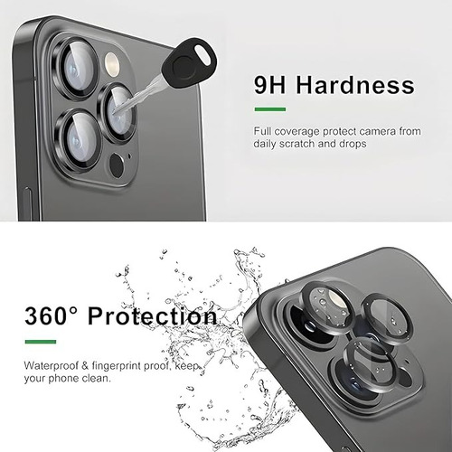 Protector Lente De Camara Metálico Para Iphone Pro / Pro Max Negro Iphone 16 Pro / 16 Pro Max