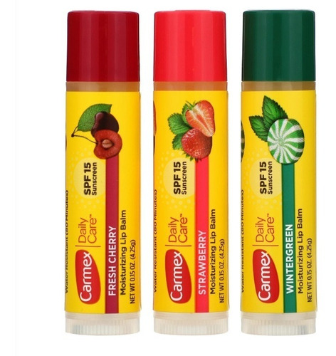 Carmex Bálsamo Labial Pack De 3 Stick Sabores