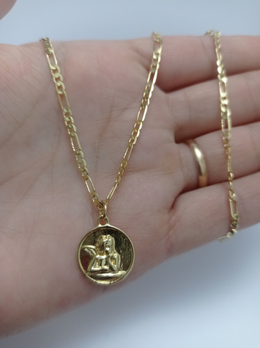 Cadena Tipo Cartier Baño Oro 18 K Ángel De La Guarda