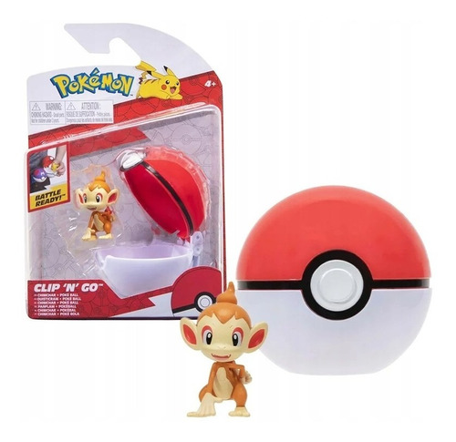 Juego Pokémon Prime Figura Chimchar + Poke Ball Clip And Go 