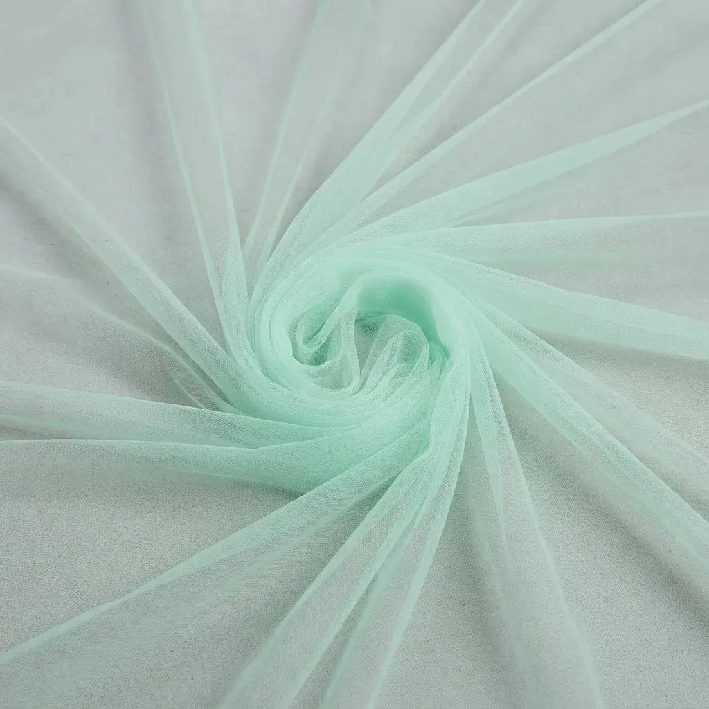 Tule Rolo 1m X 2,40 Poliéster Festa E Decoração Delfim Verde Agua Liso