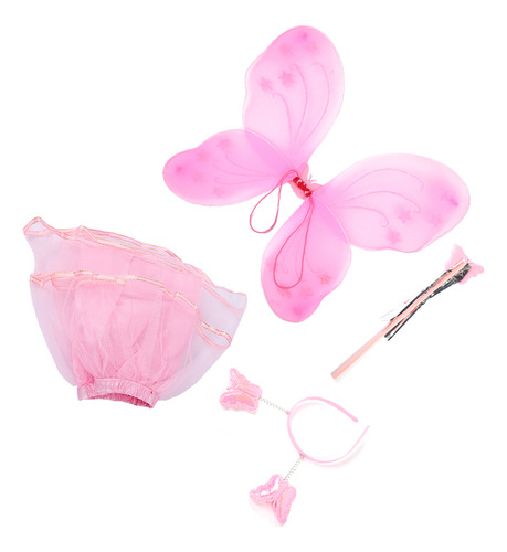 Conjunto De Disfraz De Hada Con Alas, Diadema Y Falda Para N