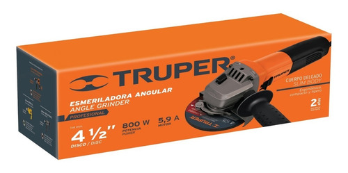 Imagen 3 de 3 de Pulidora Angular 4 ½'' 800w Uso Profesional - Truper 16683