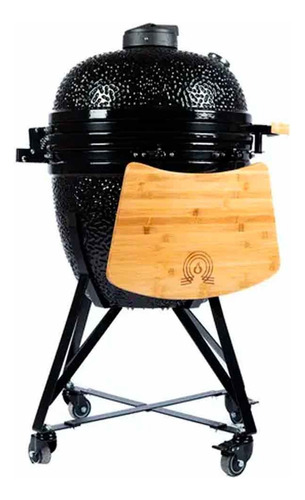 Kamado Omega Xl 23 Parrilla Ahumador Movil Asador Negro