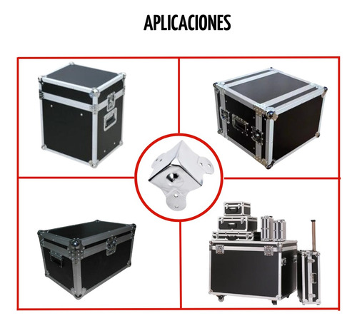 Set 8 Esquineros Cubo Grande Cromado Flycase Mod. Cg3209