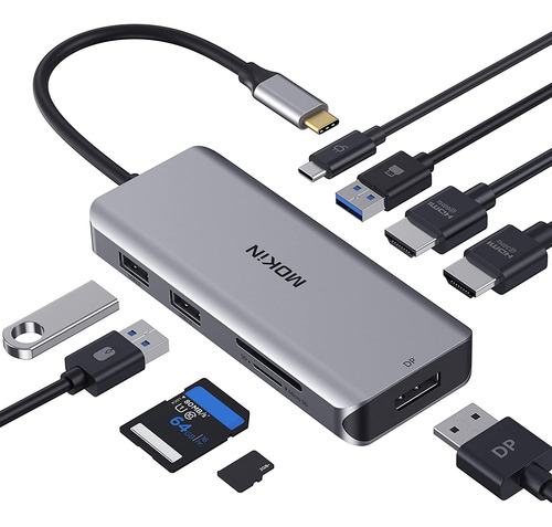 Hub Usb C Dual Hdmi 4k Tarjetas Sd Para Macbook Y Mas