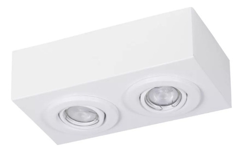 Plafón Spot Aplique Techo 2 Luces Apto Led Gu10 Hot Sale Color Blanco