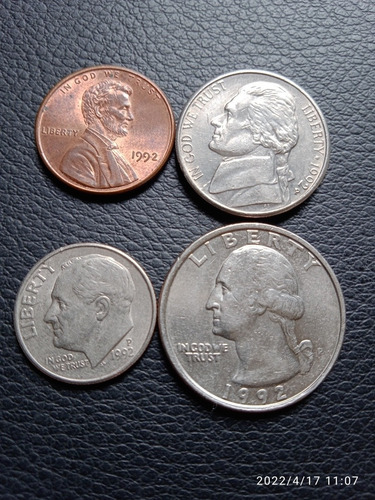 4 Moedas Estrangeira Eua 1992 (Usado)