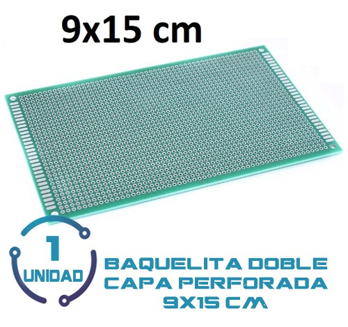 1 Unid Baquelita Doble Capa Lamina Perforada Pcb De 9x15cm