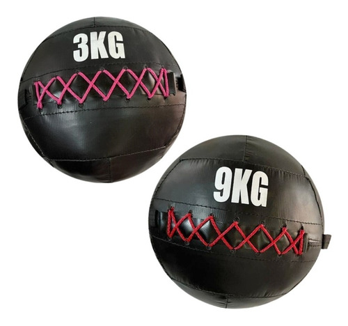 Set Pelotas Sin Pique 3kg + 9kg Medicine Ball Crossfit 