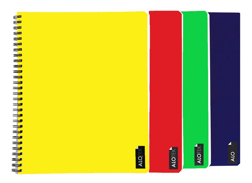 Pack 4 Cuadernos Universitario Alotek 100 Hojas Cuadro 7mm 