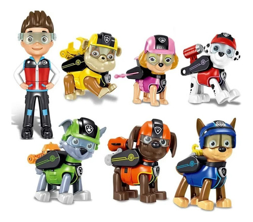 Set 7 Figuras Paw Patrol, Figuras Patrulla Canina