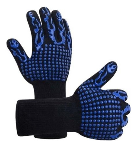 Par De Guantes De Silicona Super Bbq 800 C Aislados De Horno