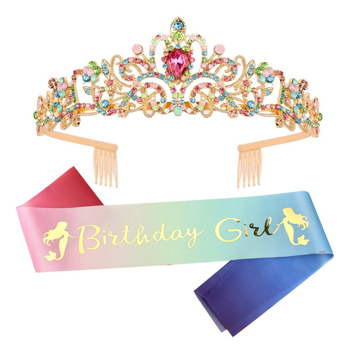 Corona De Cumpleañeros, Faja De Cumpleaños Para Niñas, Tiara