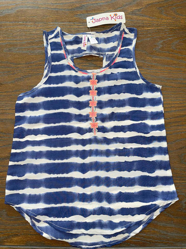 Musculosa De Nena Batik Azul Bordada Talle 8 Años Japna Kids