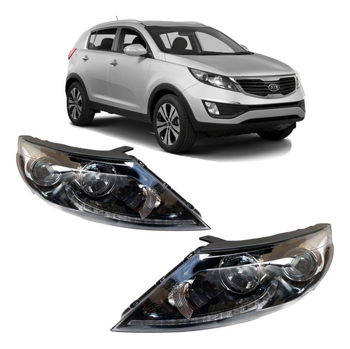 Par Farol Kia Sportage Lx 2011 2012 2013 2014 2015 Com Led