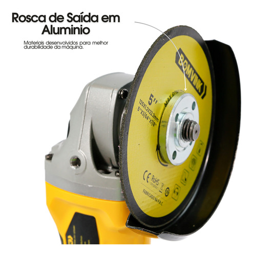 Esmerilhadeira Angular 125mm 600w 2 Baterias 21v 110/220v