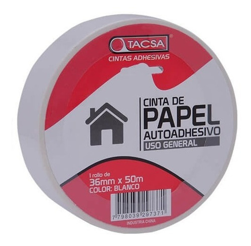 Cinta Papel Enmascarar Pintor 36 Mm 50 Metros Blanca Pack X5