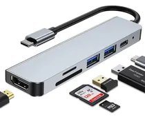 Comprar Hub Adaptador Usb Tipo C 6 En 1 Para Mac Macbook Windows