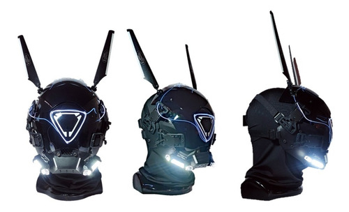 Máscara Cyber Punk (vidiot) Para Cosplay Con Luz Led