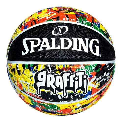 Pelota Basquet Spalding Nº 7 Grafitti Nba Outdoor - Olivos Color NEG/COLORES
