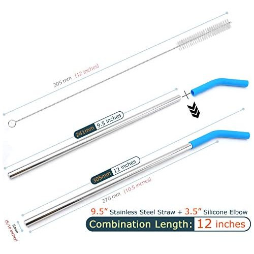 Big Drinking Straws Reusable 12 Extra Long 8mm Extra W...