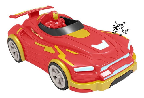 El carro electrónico de fricción para juguetes se enciende, la luz suena de color rojo