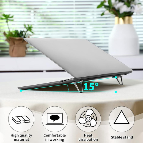 Soporte Para Portátil Con Ventilador Más Minisoporte Metálic Gris