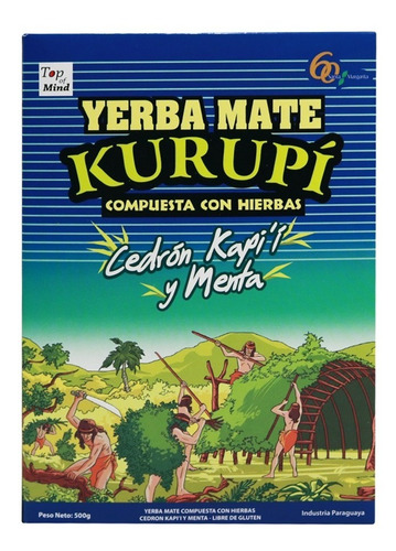 Imagem 2 de 5 de Erva Mate Kurupi De Terere Capim Limão E Menta - 500g