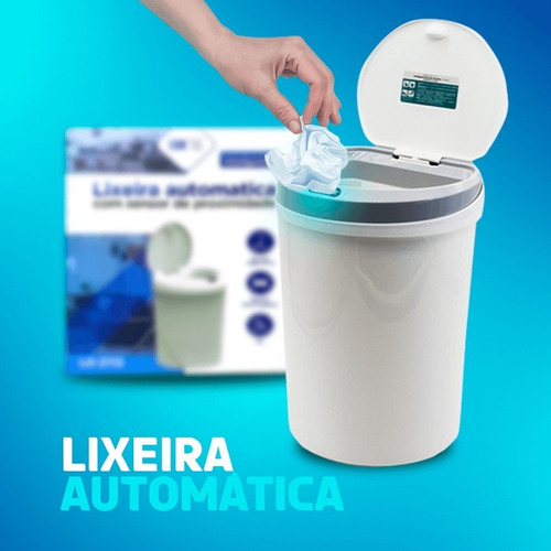 Imagem 4 de 4 de Lixeira Automática Inteligente 12l Para Cozinha Banheiro